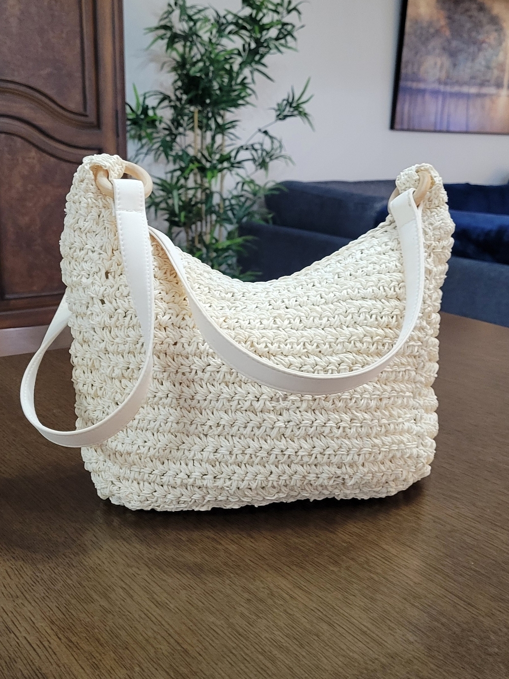 Cream Crochet Crossbody Bag - Stylish Woven Tote